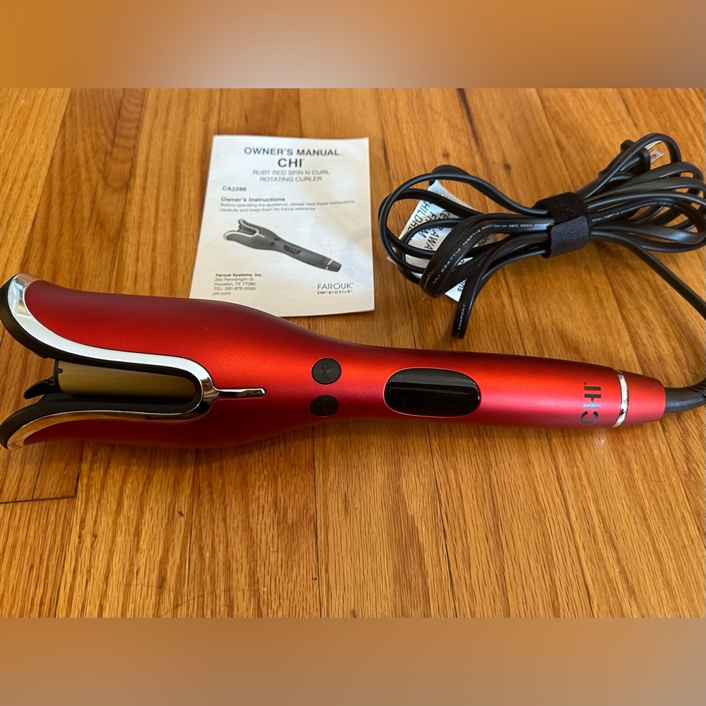 CHI Ruby Red Spin N Curl rotating Curler